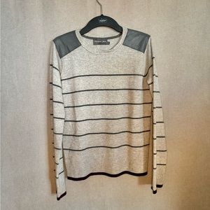 Michael Stars Gray Cashmere Blend Striped Sweater Women's 1 (Small)